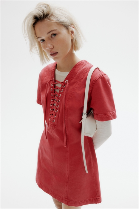 Джинсовое платье со шнуровкой 1270517005 - Фото 13597865