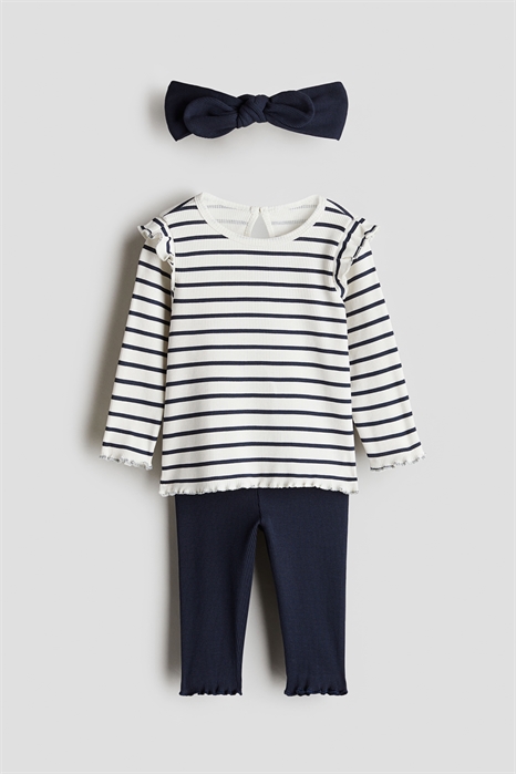 Комплект из 3 частей из хлопкового джерси 1268701002 - Фото 13600286