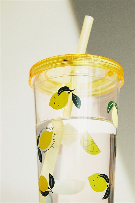 Пластиковая кружка с рисунком и соломинкой 1206087003 - Фото 13601096