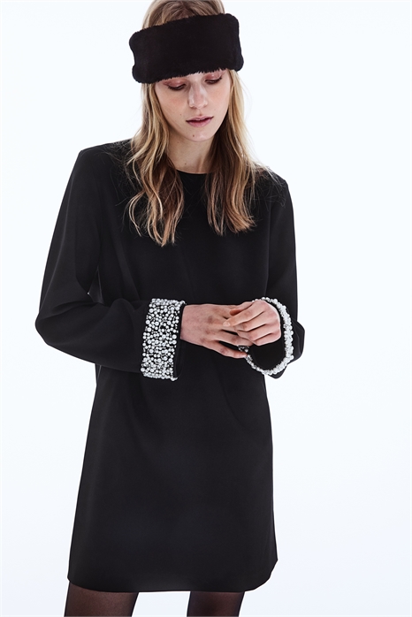 Платье А-силуэта украшенное бусинами 1255619001 - Фото 13601288