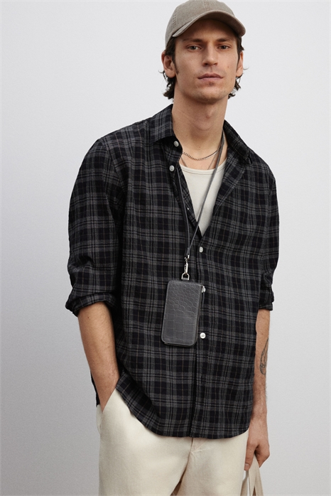 Текстурированная рубашка свободного покроя 1273696001 - Фото 13602654