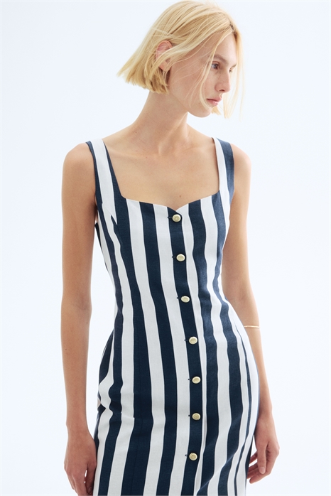 Платье-миди из льняного бленда 1284940001 - Фото 13602688