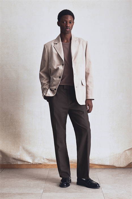 Классические брюки Relaxed Fit из хлопка и льна 1259379003 - Фото 13603023