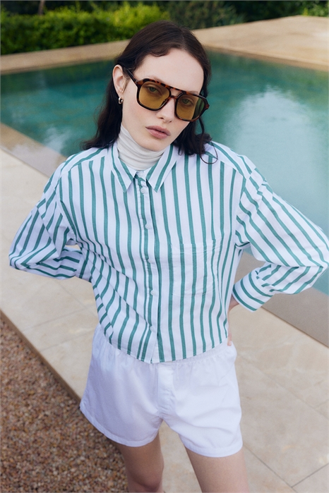 Короткая рубашка из поплина 1265987001 - Фото 13604619