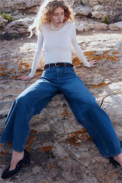 Широкие высокие джинсы 1268480001 - Фото 13604644