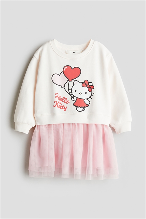 Платье-футболка с принтованной юбкой из тюля 1247228008 - Фото 13605032