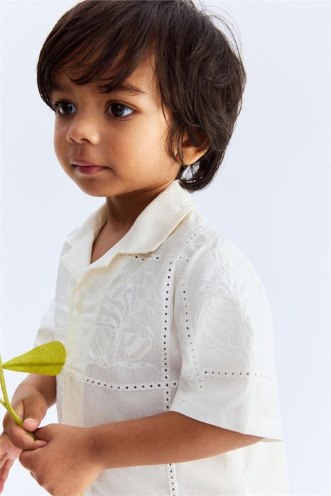 Хлопковая рубашка с вышивкой 1273700001 - Фото 13607452