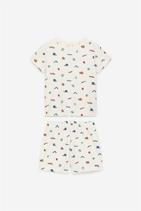 Короткий пижамный комплект из джерси 0908267036 - Фото 13607670