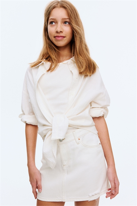 Джинсовая юбка с потертыми деталями 1281740003 - Фото 13609041