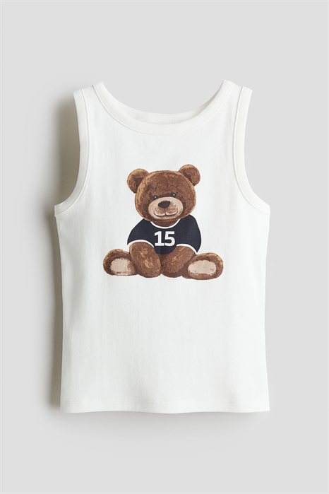 Майка с принтом из хлопка артикул 1288428007