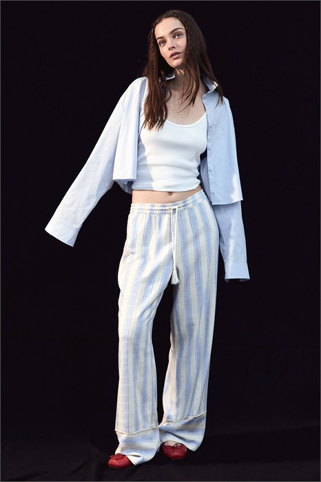 Прямые брюки с завязками 1262106001 - Фото 13613867