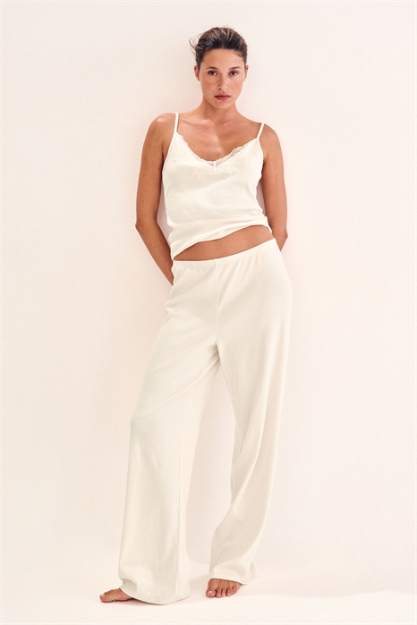 Пижама на бретелях с кружевной отделкой 1280470001 - Фото 13614993