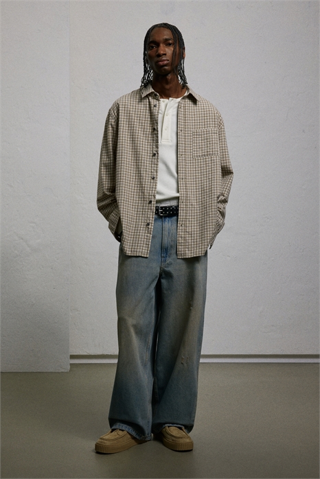 Фланелевая рубашка свободного покроя 1265290002 - Фото 13615402