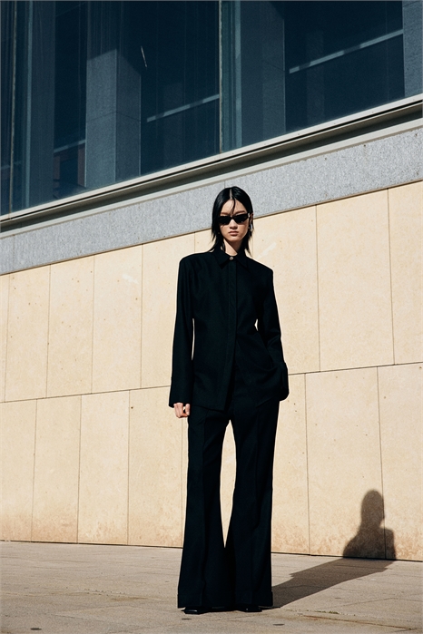 Расклешенные брюки со складками 1274422001 - Фото 13615495