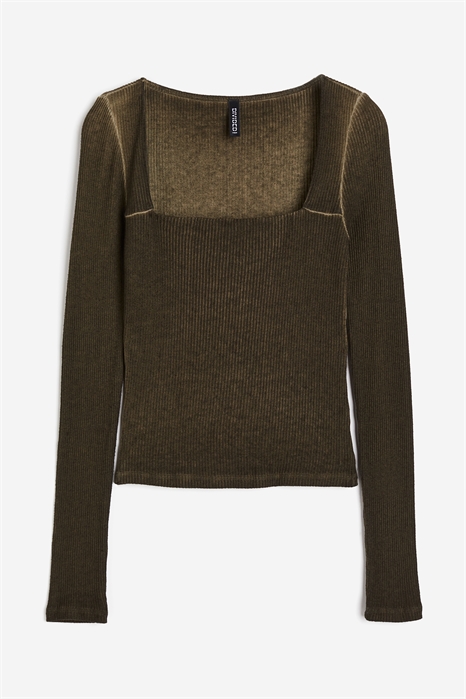 Ребристый топ с мокрым видом 1227806001 - Фото 13617436