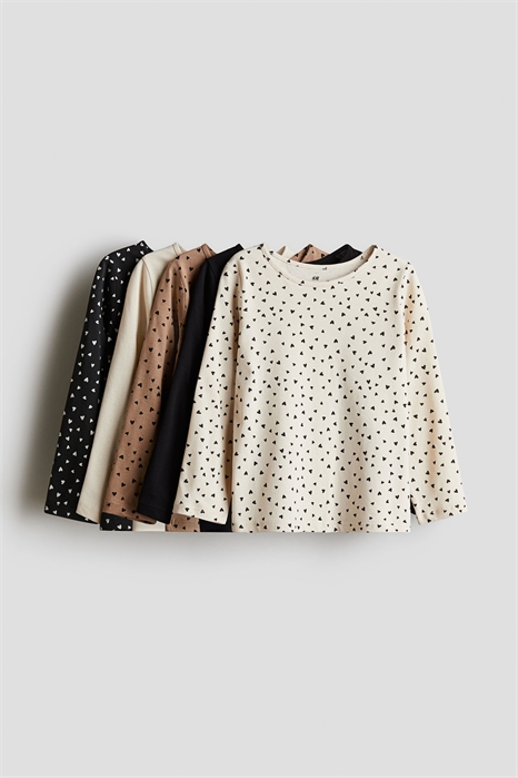 Хлопковые топы с длинными рукавами в упаковке из 5 штук 1248956002 - Фото 13617595