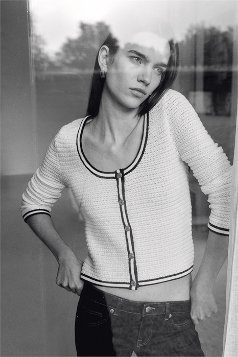 Кардиган с глубоким вырезом из фактурной вязки 1264243001 - Фото 13620061