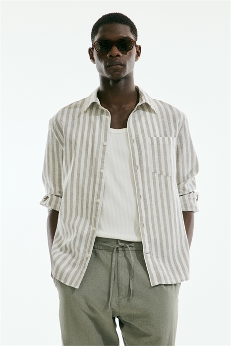 Рубашка Regular Fit из льняного бленда 1256945008 - Фото 13623672