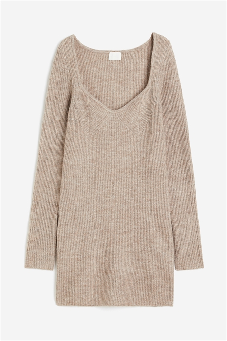 Платье из ребристого трикотажа 1179642002 - Фото 13624400