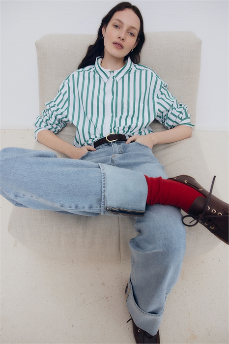 Прямые джинсы с отворотом 1249601004 - Фото 13625483