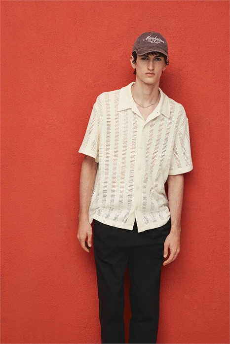 Рубашка Regular Fit из жаккардового трикотажа 1262919001 - Фото 13626532