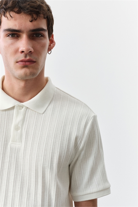 Рубашка-поло Slim Fit из текстурированного джерси 1276602001 - Фото 13627074