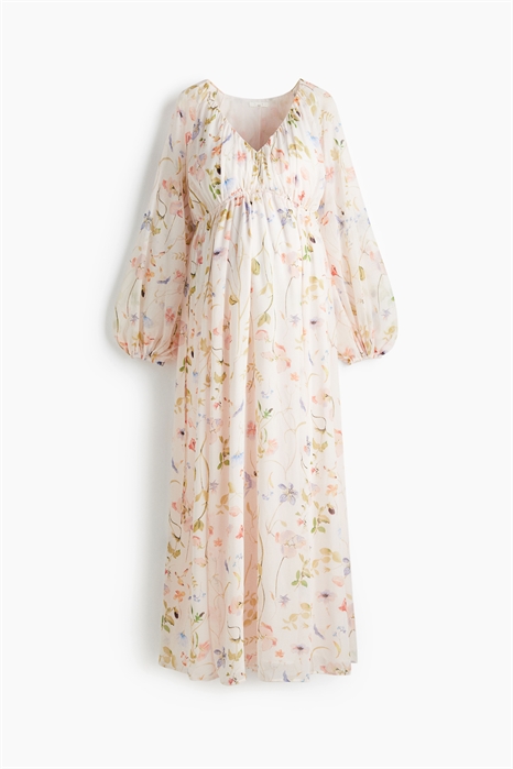 Платье-макси с воздушными рукавами MAMA 1255730002 - Фото 13628661