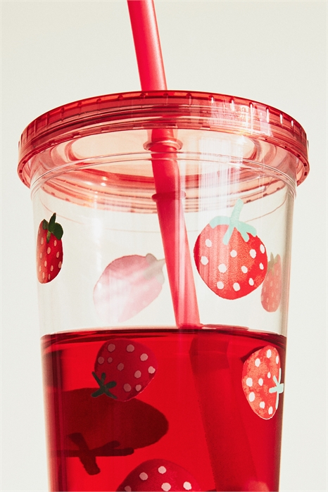 Пластиковая кружка с рисунком и соломинкой 1206087004 - Фото 13629315