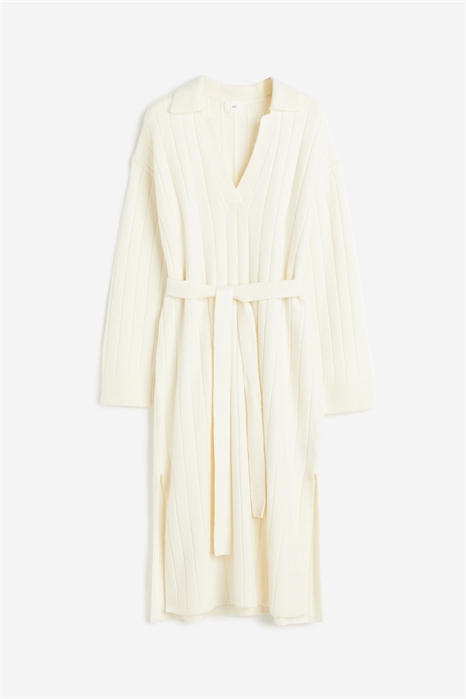 Платье с воротником из ребристого трикотажа 1183766003 - Фото 13630179