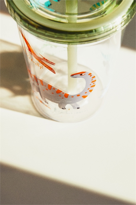 Пластиковая кружка с рисунком и соломинкой 1206087002 - Фото 13632292