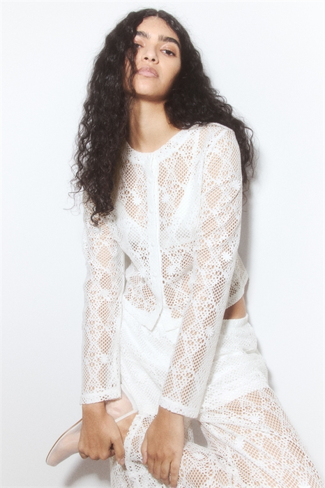 Кардиган с узором из дырок 1284128001 - Фото 13633726