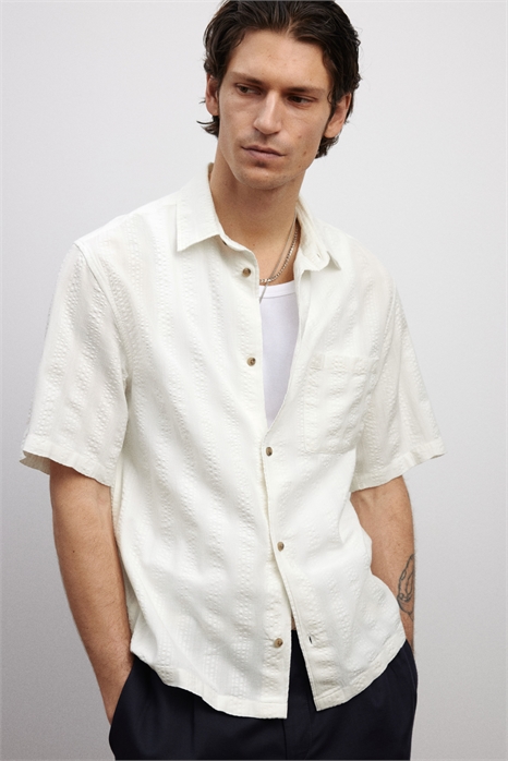 Текстурированная рубашка с короткими рукавами Regular Fit 1265144002 - Фото 13636358