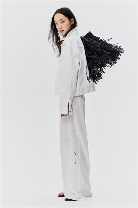 Широкие брюки с рисунком бродери англез 1282560001 - Фото 13637041