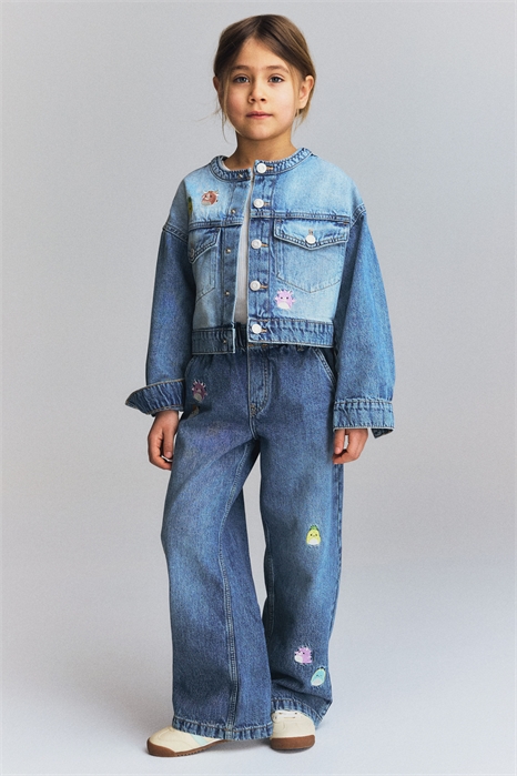 Джинсы с широкими штанинами с узором 1260266004 - Фото 13644326