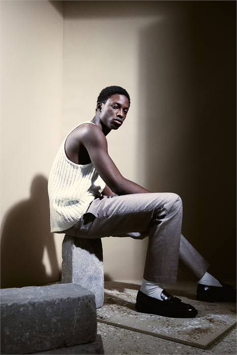 Жилет из трикотажа в рубчик Regular Fit 1265014001 - Фото 13644370