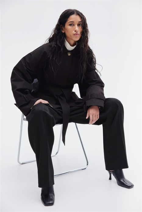 Куртка из саржи с завязывающимся поясом 1266098001 - Фото 13644375