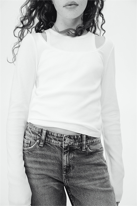 Ребристый топ с отделкой пико 1246132003 - Фото 13646296