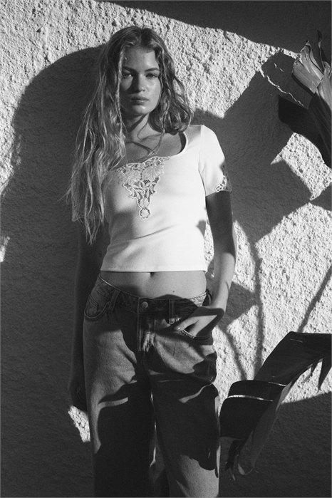 Топ с глубоким вырезом Broderie anglaise 1290090001 - Фото 13646538