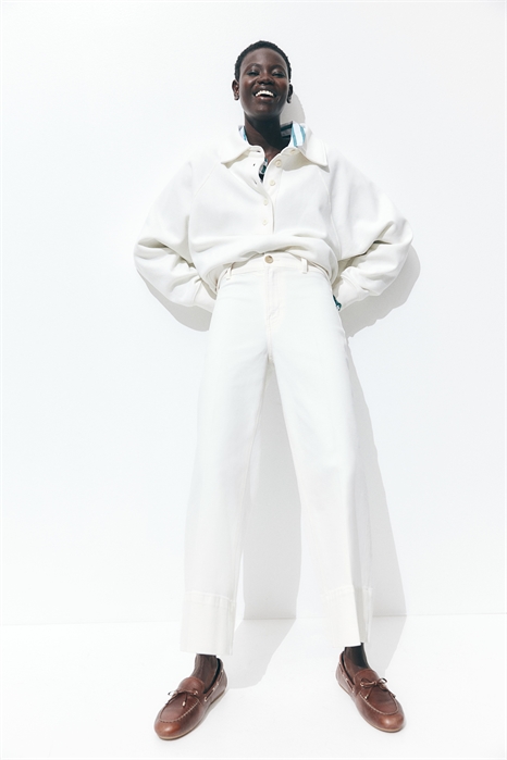 Широкие джинсы с высокой посадкой 1273640001 - Фото 13648424