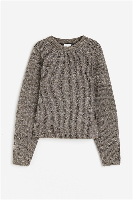 Мерцающий джемпер из трикотажа в рубчик 1211378001 - Фото 13648593