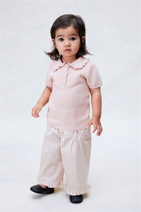 Хлопковый топ с кабельным вязанием 1266236002 - Фото 13650722