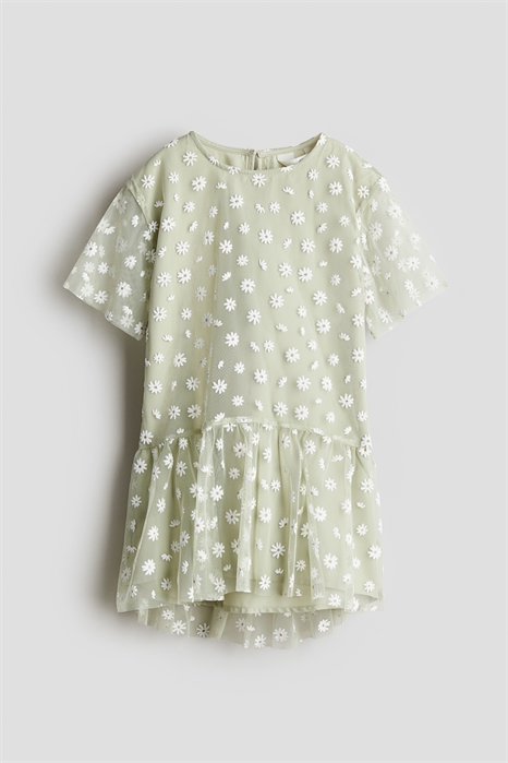 Платье с вышитыми деталями 1282901002 - Фото 13652374