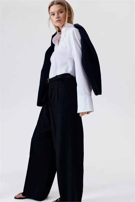 Широкие брюки из льняной смеси 1259143006 - Фото 13652738