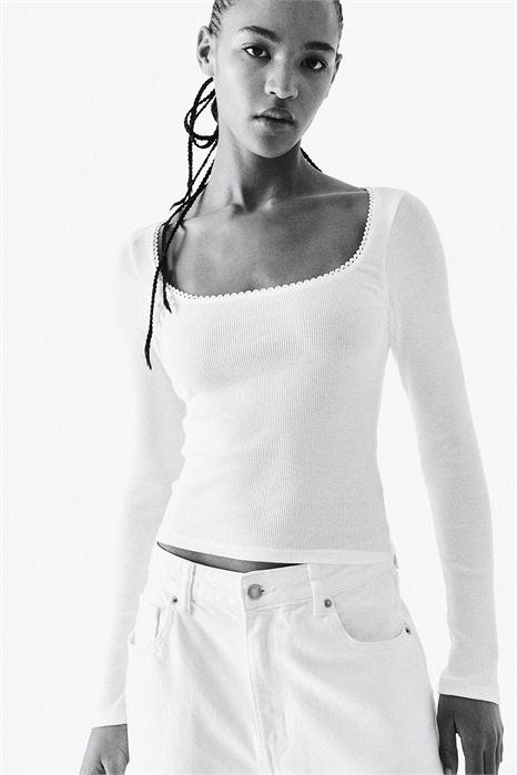 Топ из хлопка с отделкой пико 1273919002 - Фото 13655577