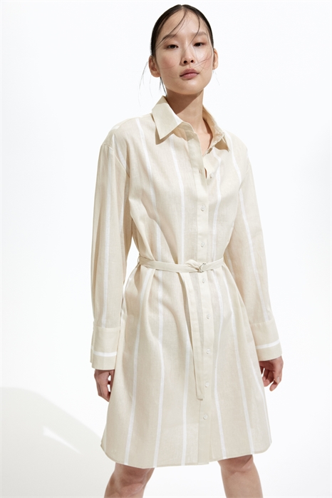 Платье-рубашка из льняного бленда 1275768001 - Фото 13656549