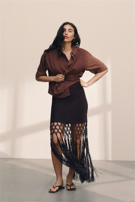 Рубашка из льняного бленда 1256936007 - Фото 13661521