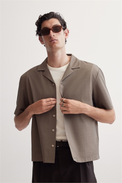 Курортная рубашка с ребристой отделкой Regular Fit 1289418003 - Фото 13663158