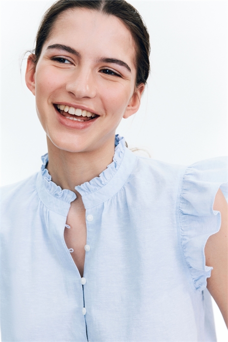 Блузка из льняного бленда 1257235003 - Фото 13663962