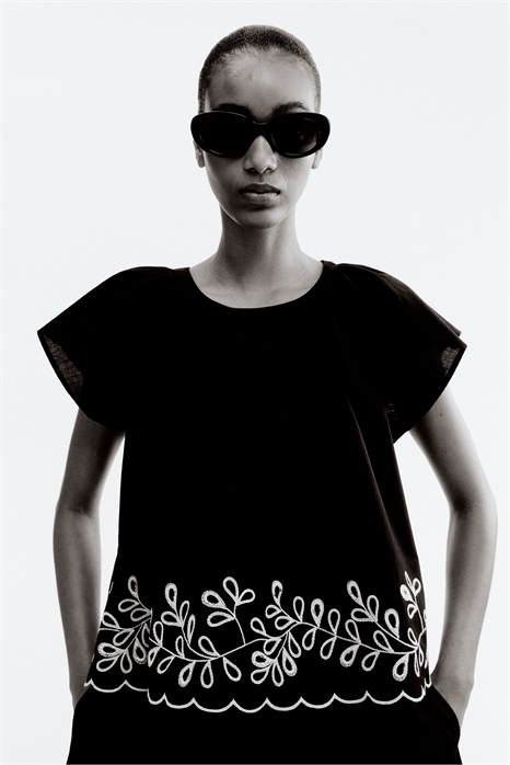 Блузка из хлопка с вышивкой 1286037001 - Фото 13668131