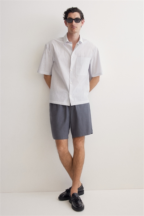 Шорты из льняного бленда с расслабленной посадкой 1258657007 - Фото 13669421